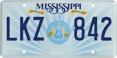 MS license plate LKZ842