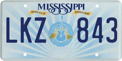 MS license plate LKZ843