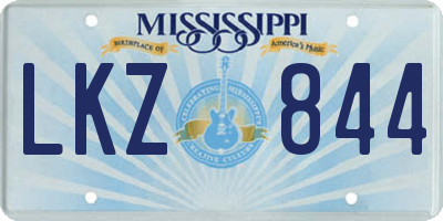MS license plate LKZ844