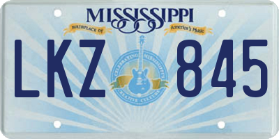 MS license plate LKZ845