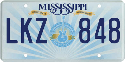 MS license plate LKZ848