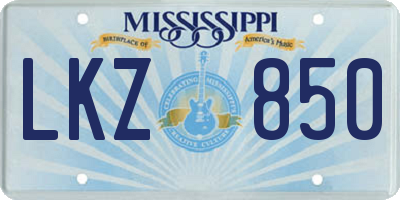 MS license plate LKZ850