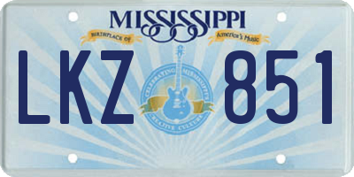 MS license plate LKZ851