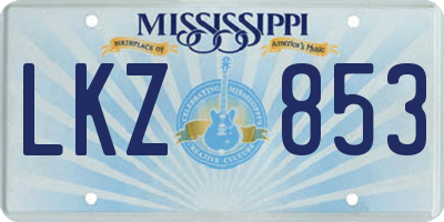 MS license plate LKZ853