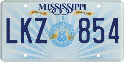 MS license plate LKZ854
