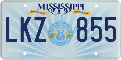 MS license plate LKZ855
