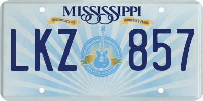 MS license plate LKZ857