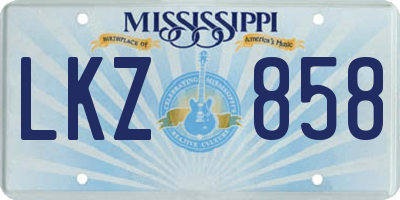 MS license plate LKZ858