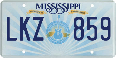 MS license plate LKZ859