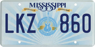 MS license plate LKZ860
