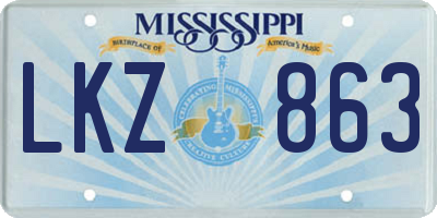 MS license plate LKZ863