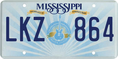 MS license plate LKZ864