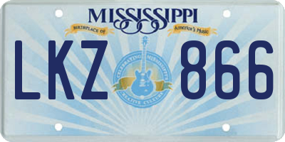 MS license plate LKZ866