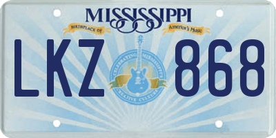 MS license plate LKZ868