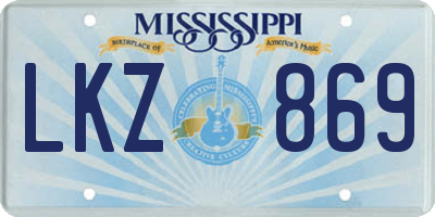 MS license plate LKZ869