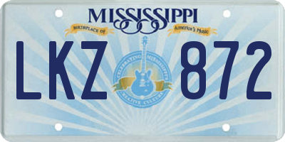 MS license plate LKZ872