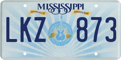 MS license plate LKZ873