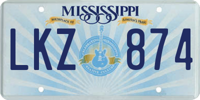 MS license plate LKZ874