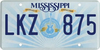 MS license plate LKZ875