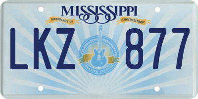 MS license plate LKZ877