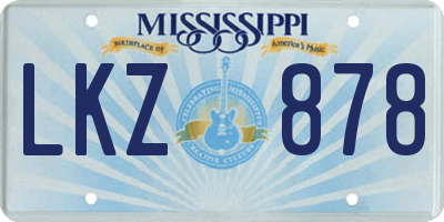 MS license plate LKZ878