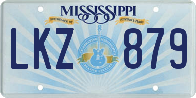 MS license plate LKZ879