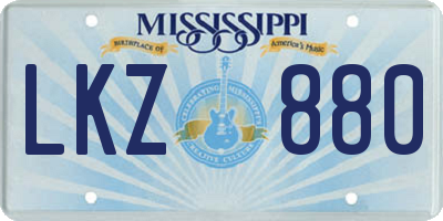 MS license plate LKZ880