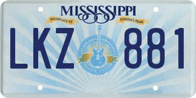 MS license plate LKZ881