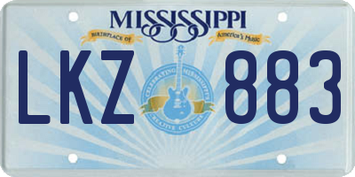 MS license plate LKZ883