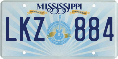 MS license plate LKZ884