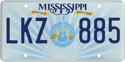 MS license plate LKZ885