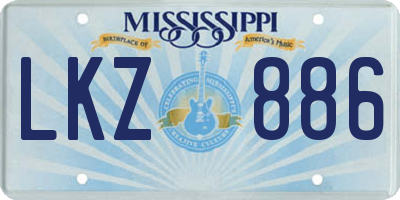MS license plate LKZ886