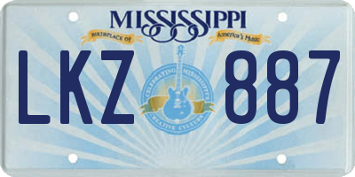 MS license plate LKZ887