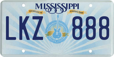 MS license plate LKZ888