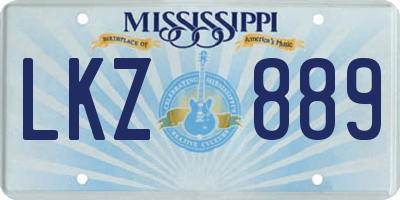 MS license plate LKZ889
