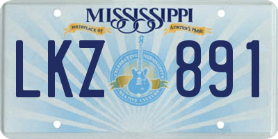 MS license plate LKZ891