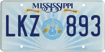 MS license plate LKZ893