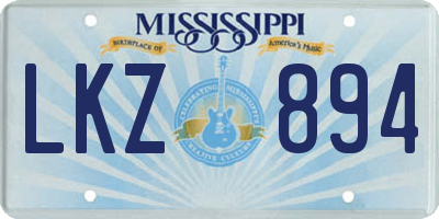 MS license plate LKZ894