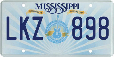 MS license plate LKZ898