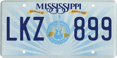 MS license plate LKZ899