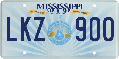 MS license plate LKZ900