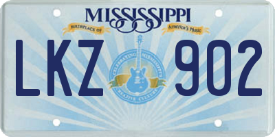 MS license plate LKZ902