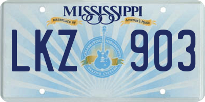 MS license plate LKZ903