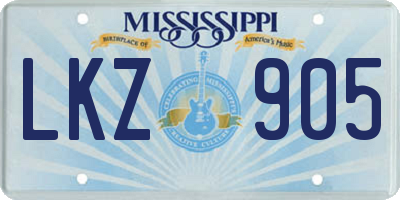 MS license plate LKZ905