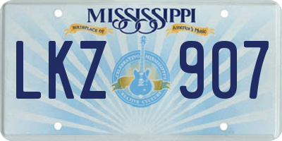MS license plate LKZ907