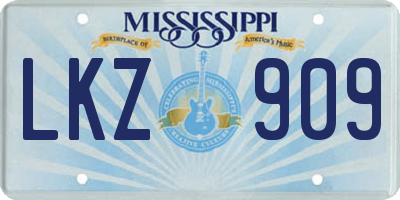 MS license plate LKZ909