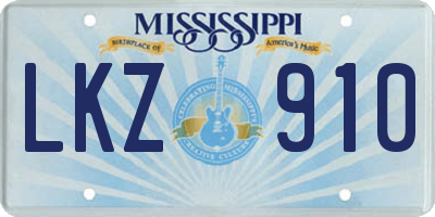 MS license plate LKZ910