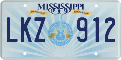 MS license plate LKZ912