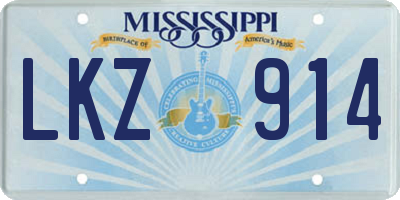 MS license plate LKZ914