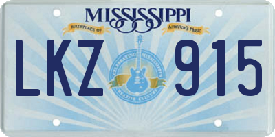 MS license plate LKZ915